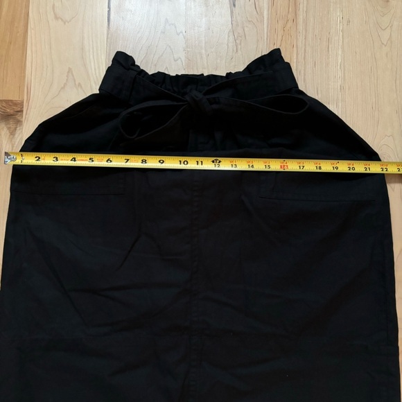 NWT Madewell Belted Linen Blend Black Midi Skirt - Picture 5 of 9